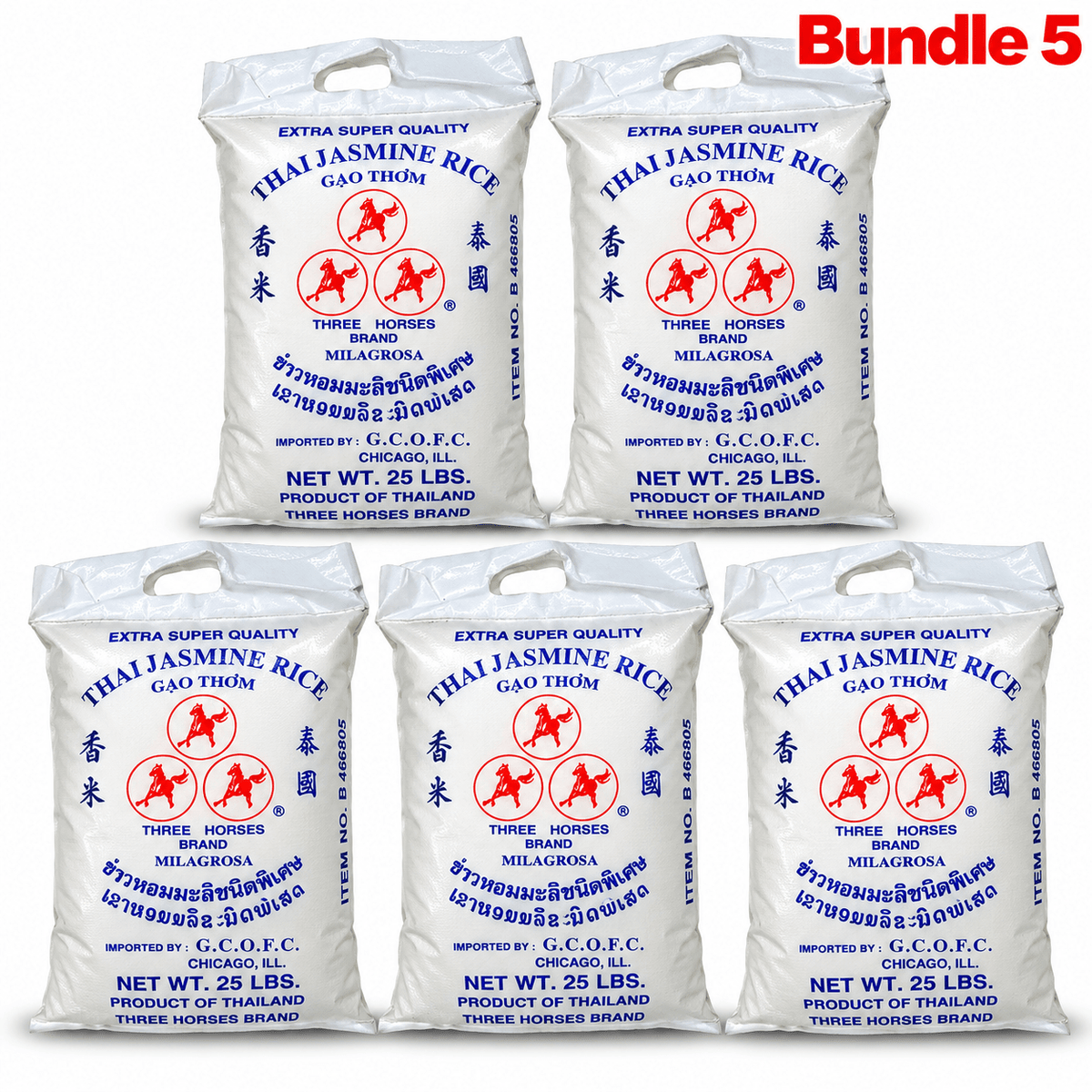 Three Horses Jasmine Rice | Premium Thai Rice - Yado African & Caribbean Market