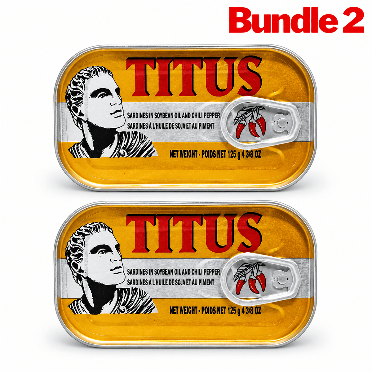 Titus Sardines & Chili Pepper 125g pack of 2 tins