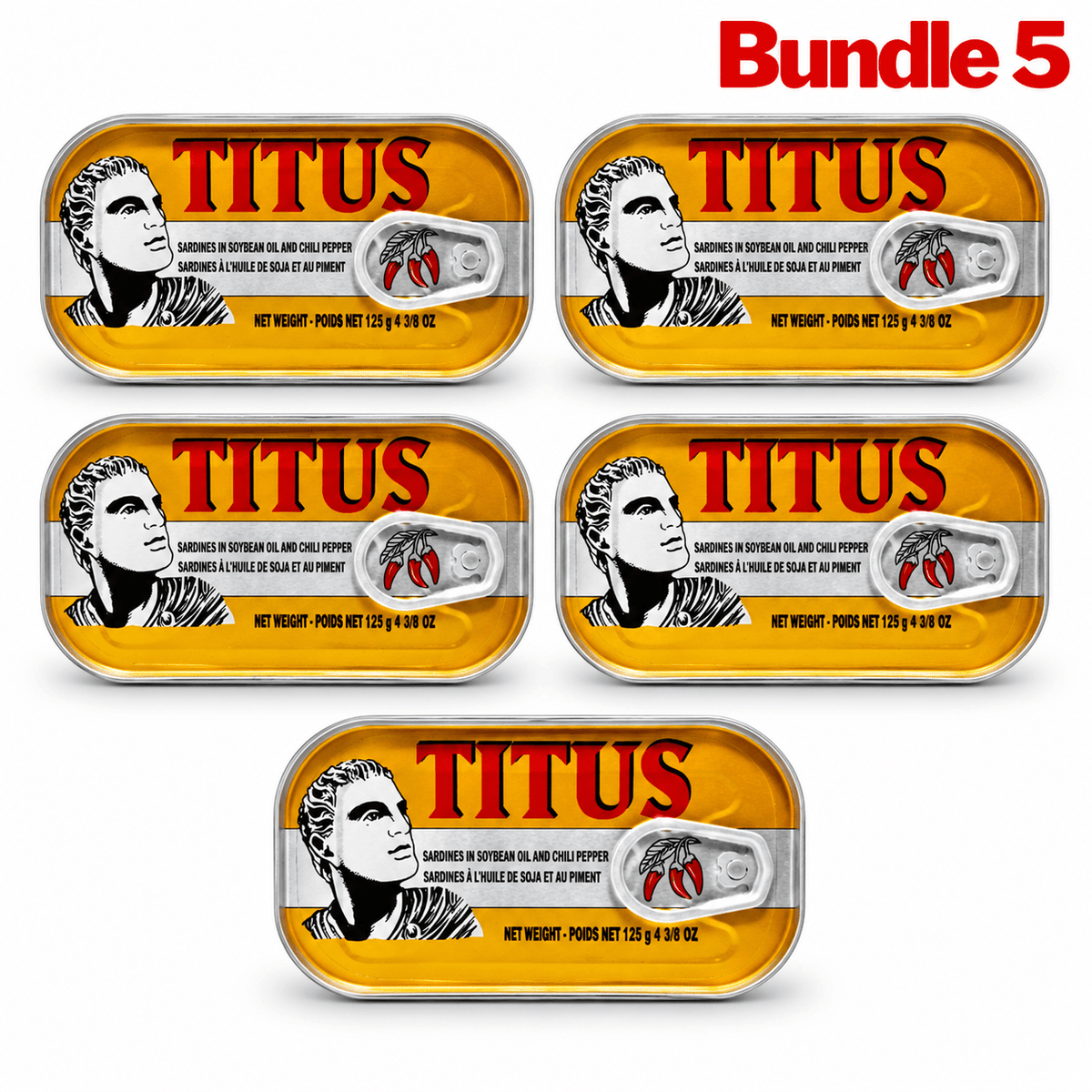 Titus Sardines & Chili Pepper 125g pack of 5 tins