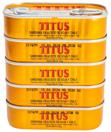 Titus Sardines - Spicy Pack of 5 - Yado African & Caribbean Market