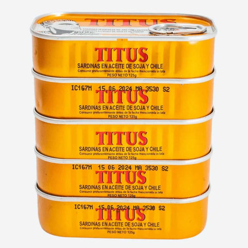 Titus Sardines - Spicy Pack of 5