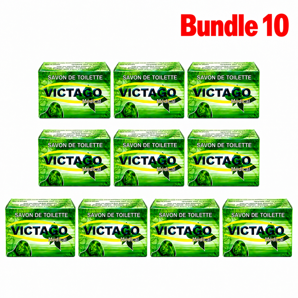 Victago Herbal African Black Soap Bar, pack of 10 bars, save 6%