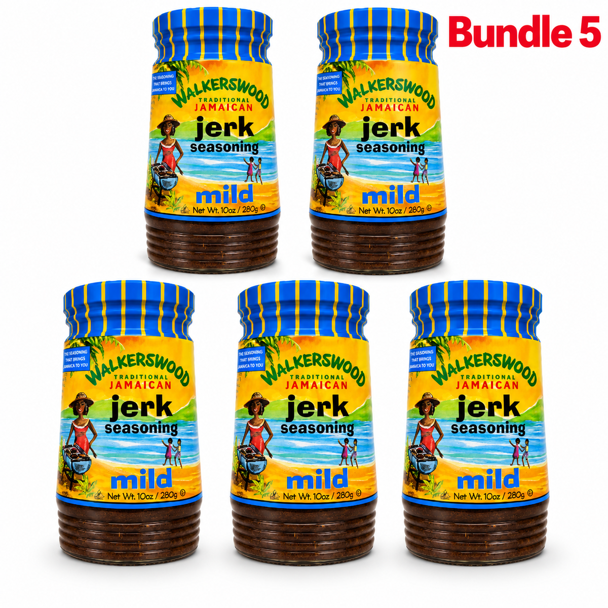 Walkerswood Jamaican Jerk Seasoning Mild 10 oz pack of 5 jars