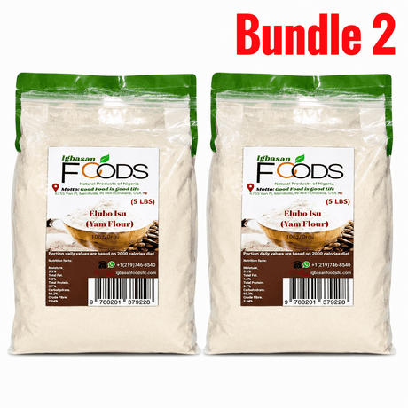 Igbasan Elubo Isu Yam Flour 5 lb pack of 2 bags