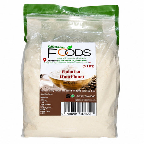 Yam Flour (Elubo Isu) for Amala, 10 lb