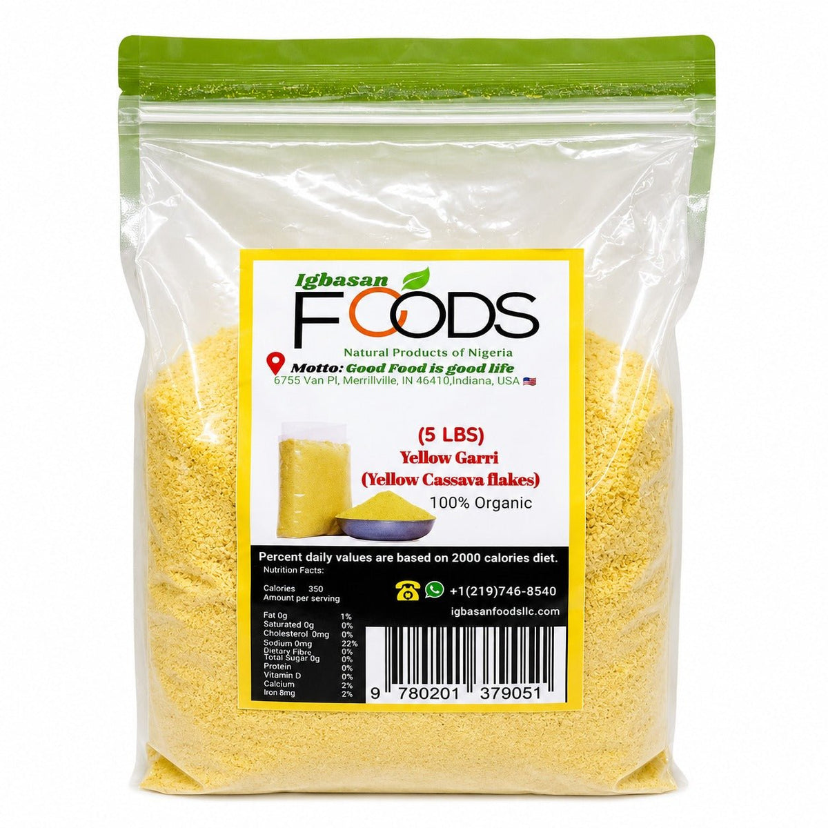 Yellow Garri Cassava Flakes | Authentic Igbasan Foods - Yado African & Caribbean Market