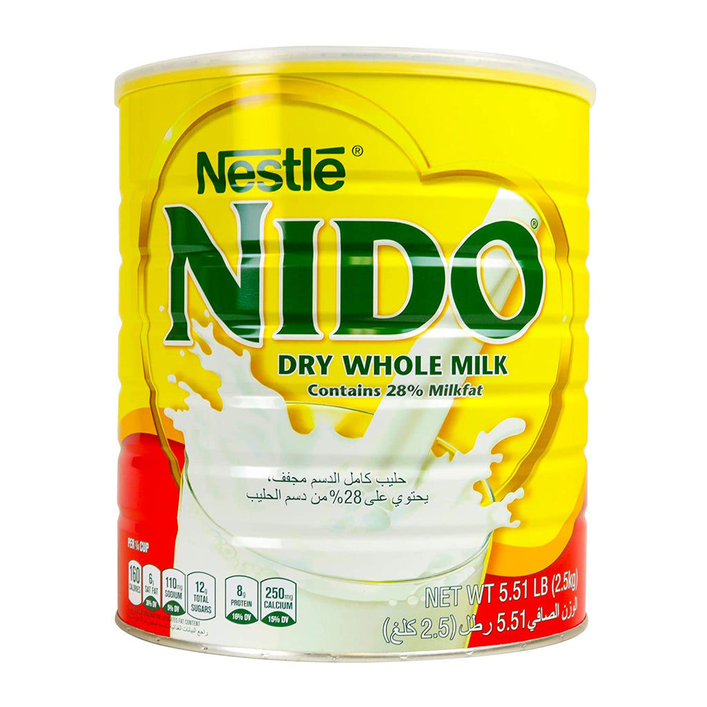 Nestlé Nido Instant Milk Powder 2.5 kg tin – creamy full-cream powdered milk for nutritious drinks and recipes
