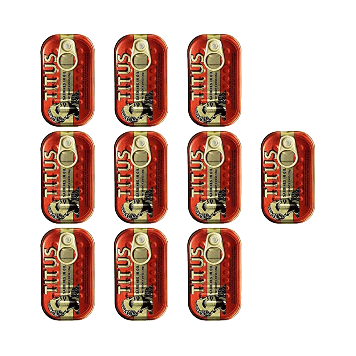 Titus Sardines 4.4 Ounce (125g) 10 Packs - Yado African & Caribbean Market