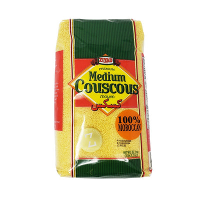 Ziyad Medium Couscous, quick-cooking couscous made from premium durum wheat, perfect as a light, fluffy side dish for meats, vegetables, salads, and Mediterranean-inspired meals.