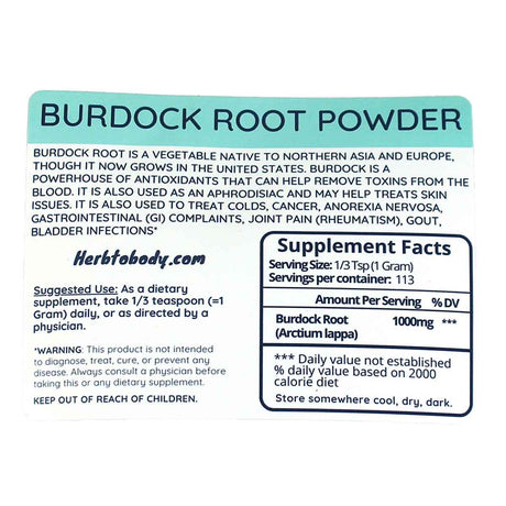 Burdock Root Powder - 4 oz. - Yado African & Caribbean Market